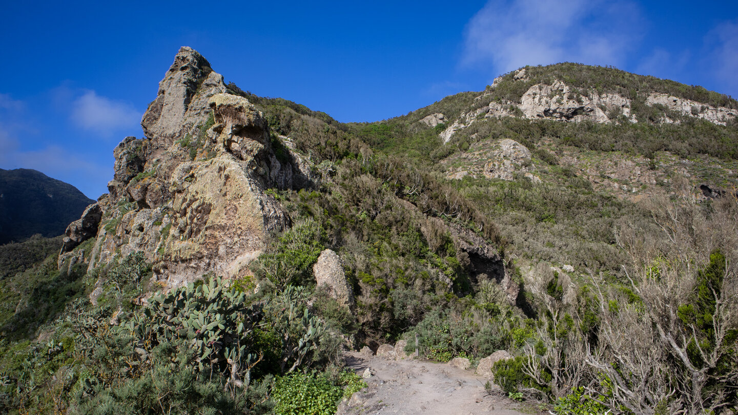 Blick zum Roque Bichuelo vom Roque de Pilón