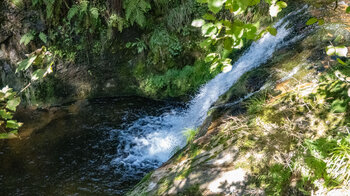 sprudelndes Wasser entlang der Wanderung am Allerheiligen-Wasserfall