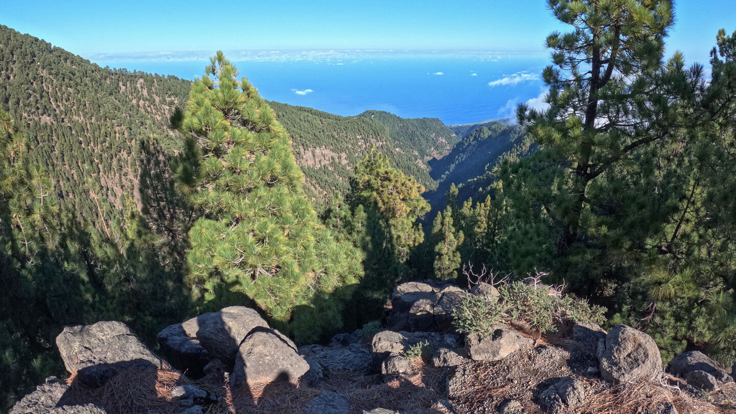 Ausblick über den Barranco de Gallegos zur Küste