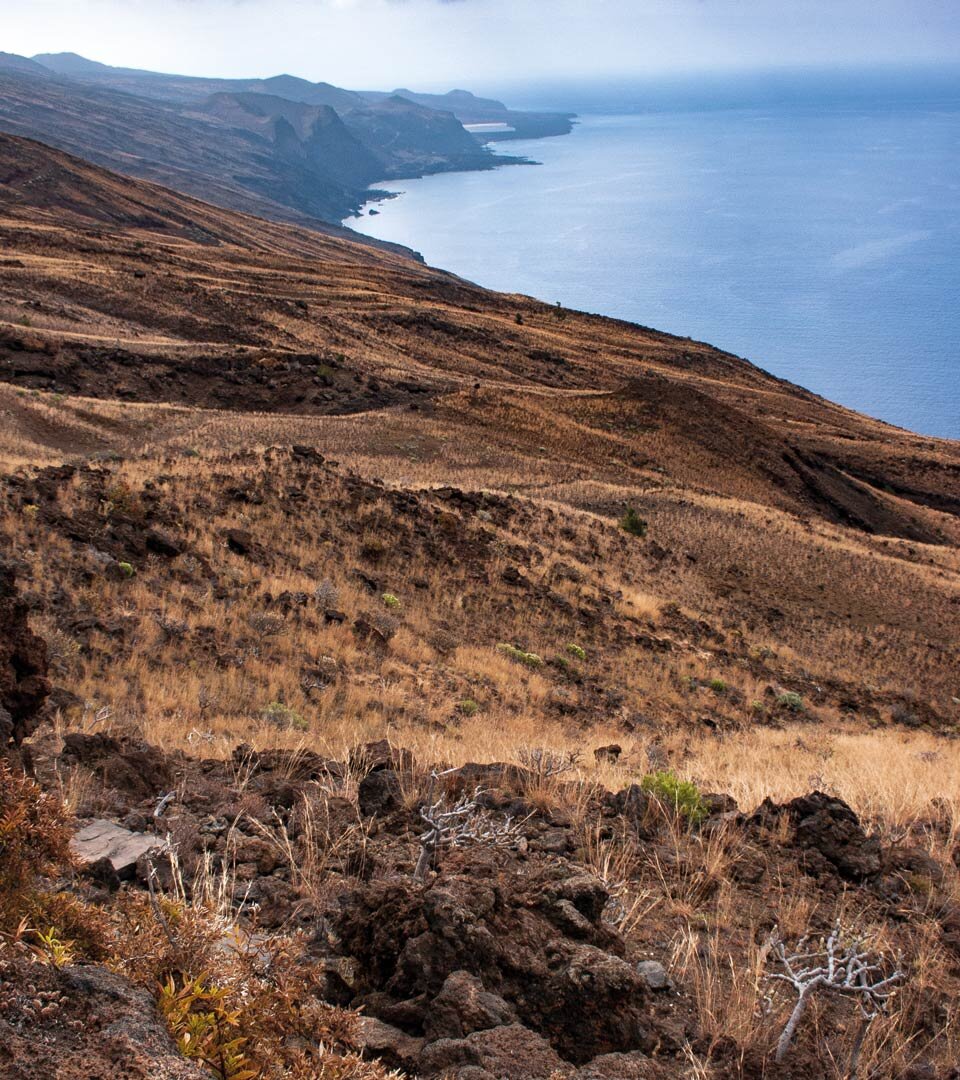 mit Barrancos durchzogene Landschaft bei El Julan