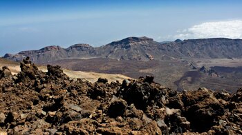 Ausblick Mirador La Rambleta auf Guajara mit Parador und Los Roques