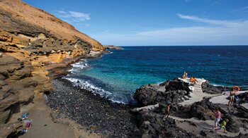 die Playa Amarilla im geologischen Schutzgebiet Montaña Amarilla