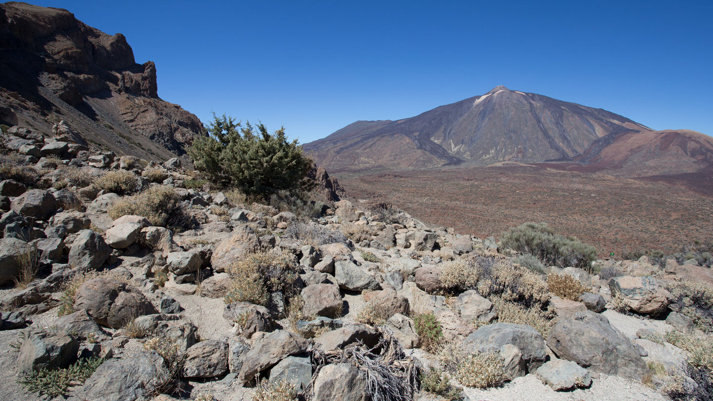 traumhafter Blick auf den Teide bei der Abwanderung in die Caldera