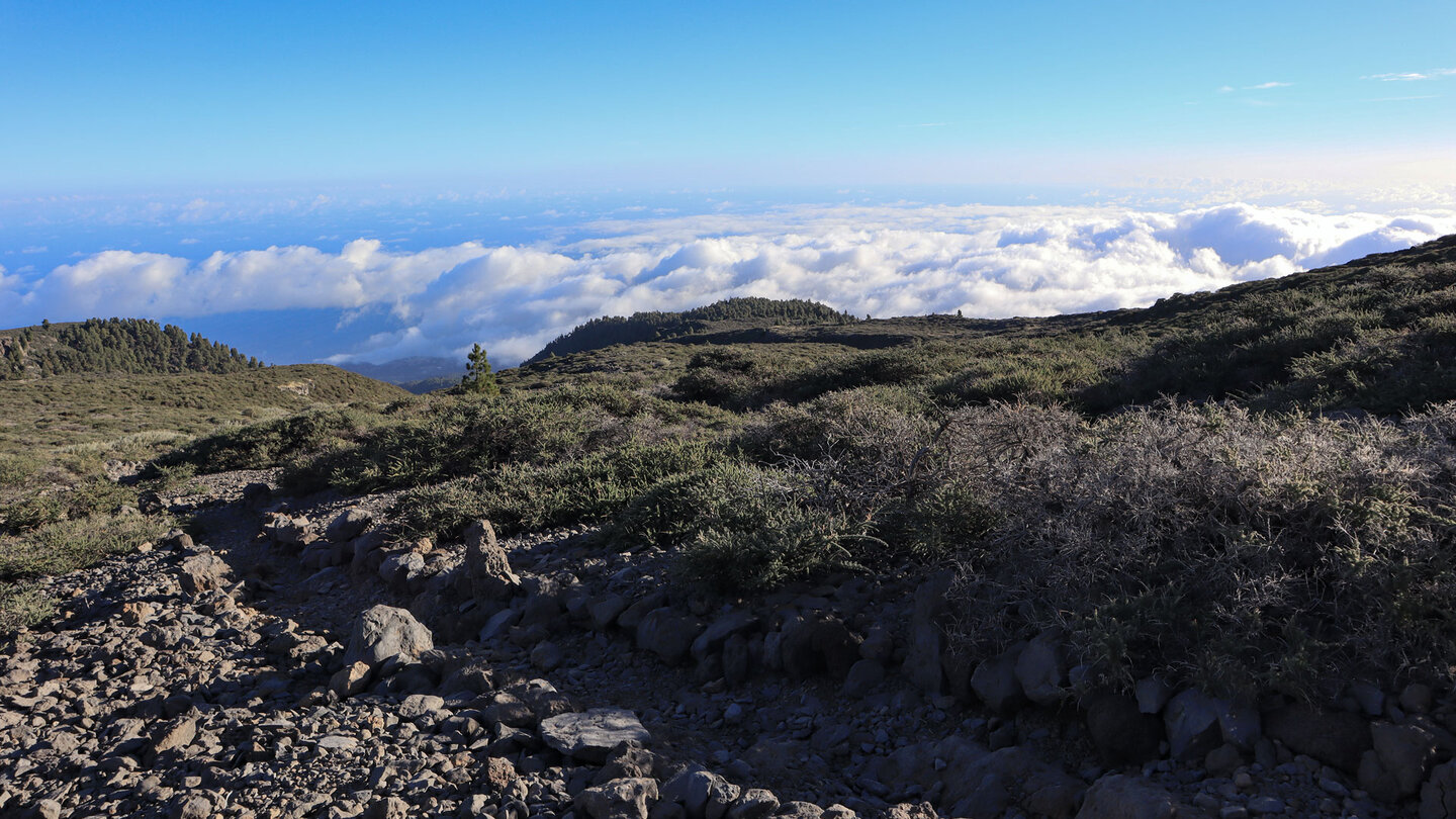 Wanderung auf der Cumbre de los Andenes über dem Wolkenmeer