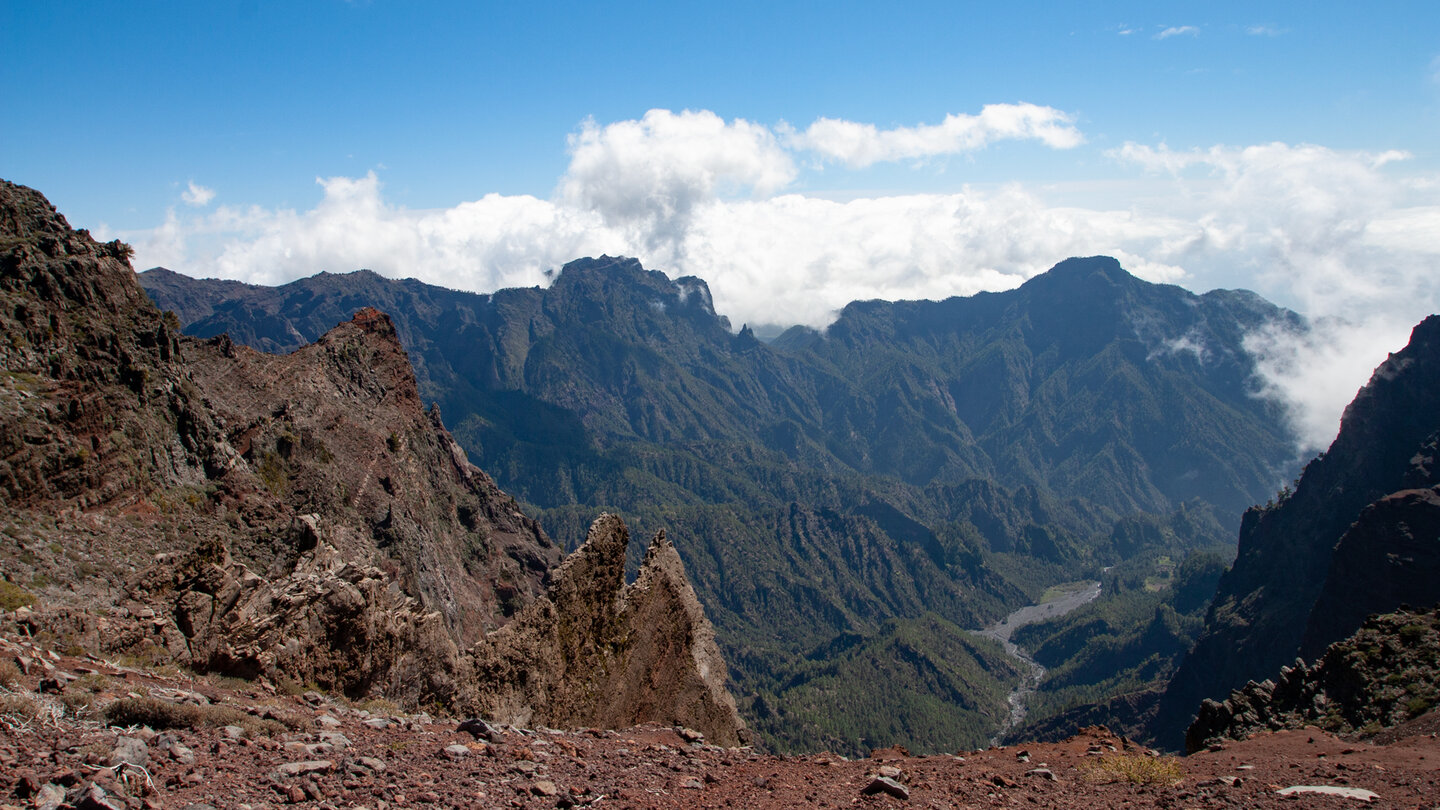 Blick vom Mirador de los Andenes auf die Playa de Taburiente