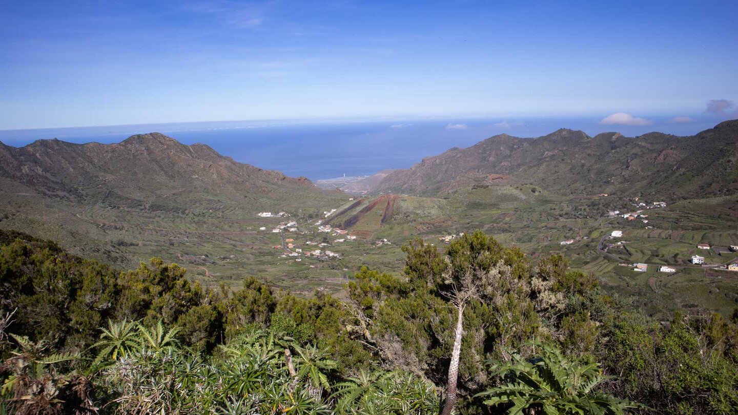 Ausblick auf das Tal von El Palmar vom Wanderweg