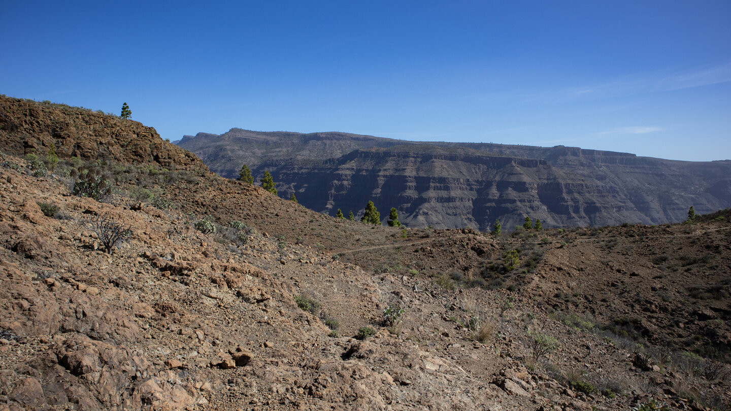 Wanderweg an der Degollaga de las Yeguas