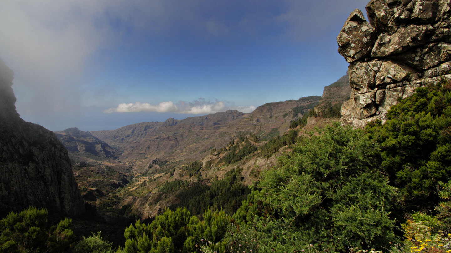 Ausblick über das Barranco de Benchijigua vom Mirador de Los Roques