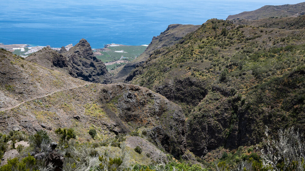 Wandern auf dem Camino de Las Moradas entlang des Barranco los Cochinos