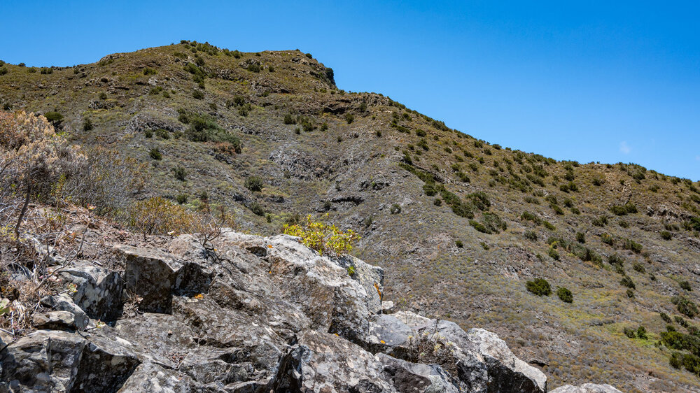 Ausblick auf die Felsen am Camino de Las Moradas