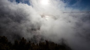 Ausblick auf imposante Wolkenformationen am Mirador de la Llanía auf El Hierro