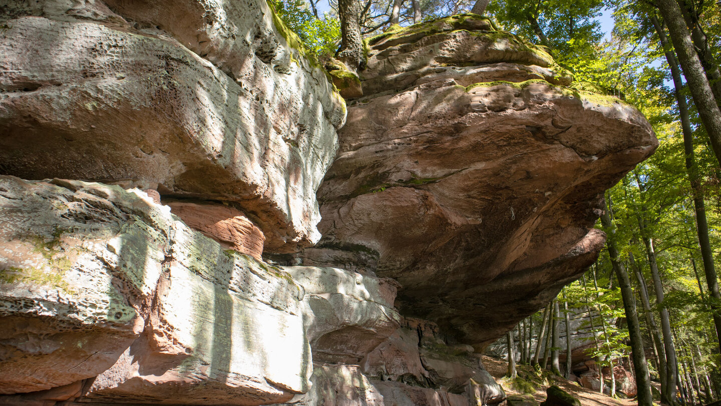 Felsvorsprünge beim Felsmassiv Hohle Felsen