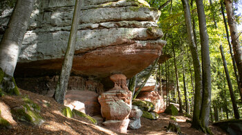 Säulen stützen das Sandsteinriff Hohle Felsen