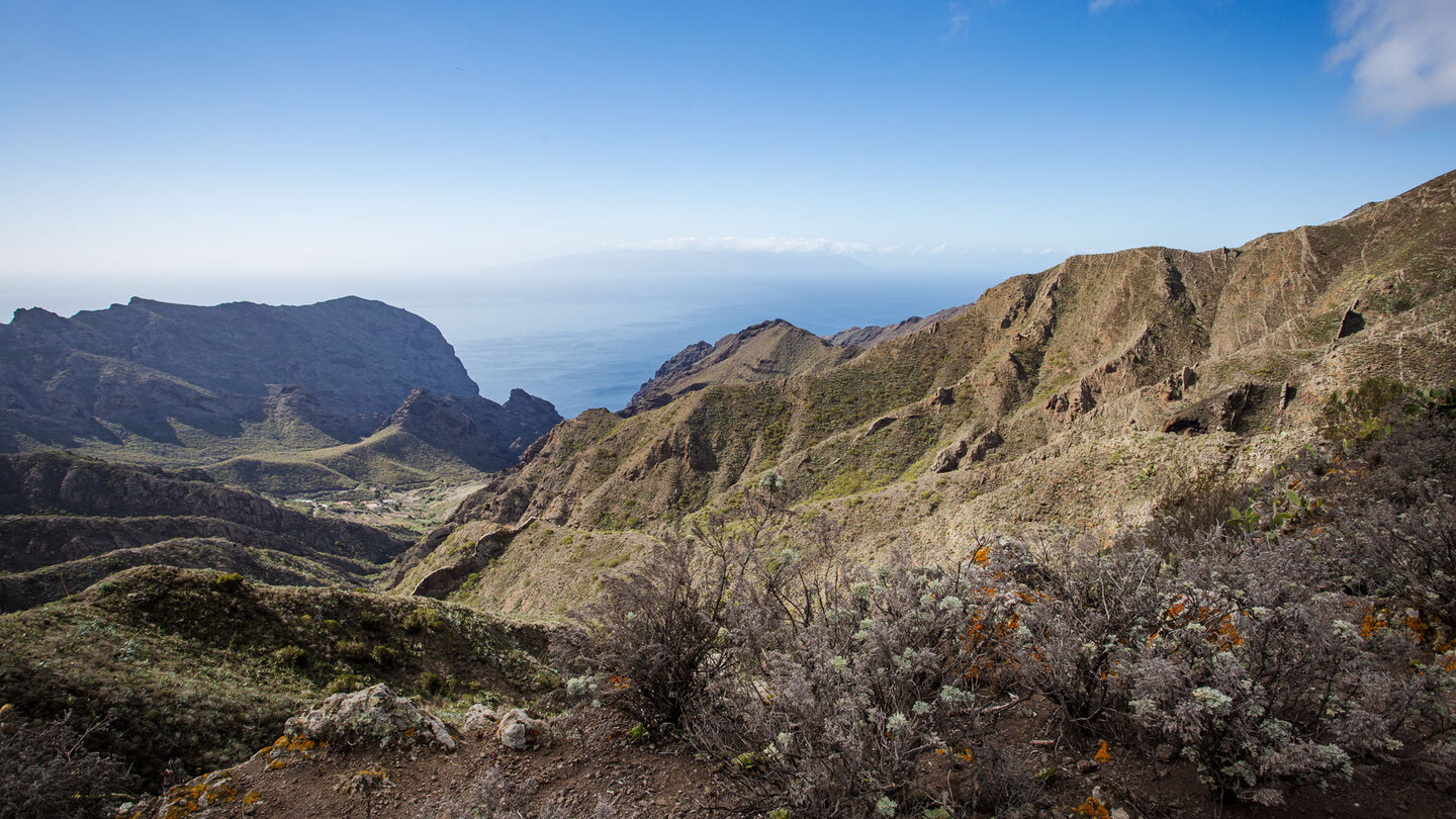 Blick vom Aussichtspunkt Mirador de Baracán über die Schlucht Barranco de Carrizal