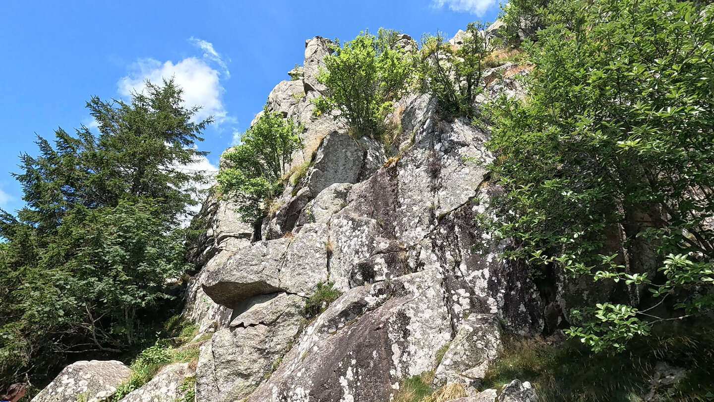 die imposanten Felswände der Clochers du Petit Hohneck