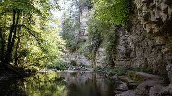 hervorströmendes Wasser am Austritt der Wutach