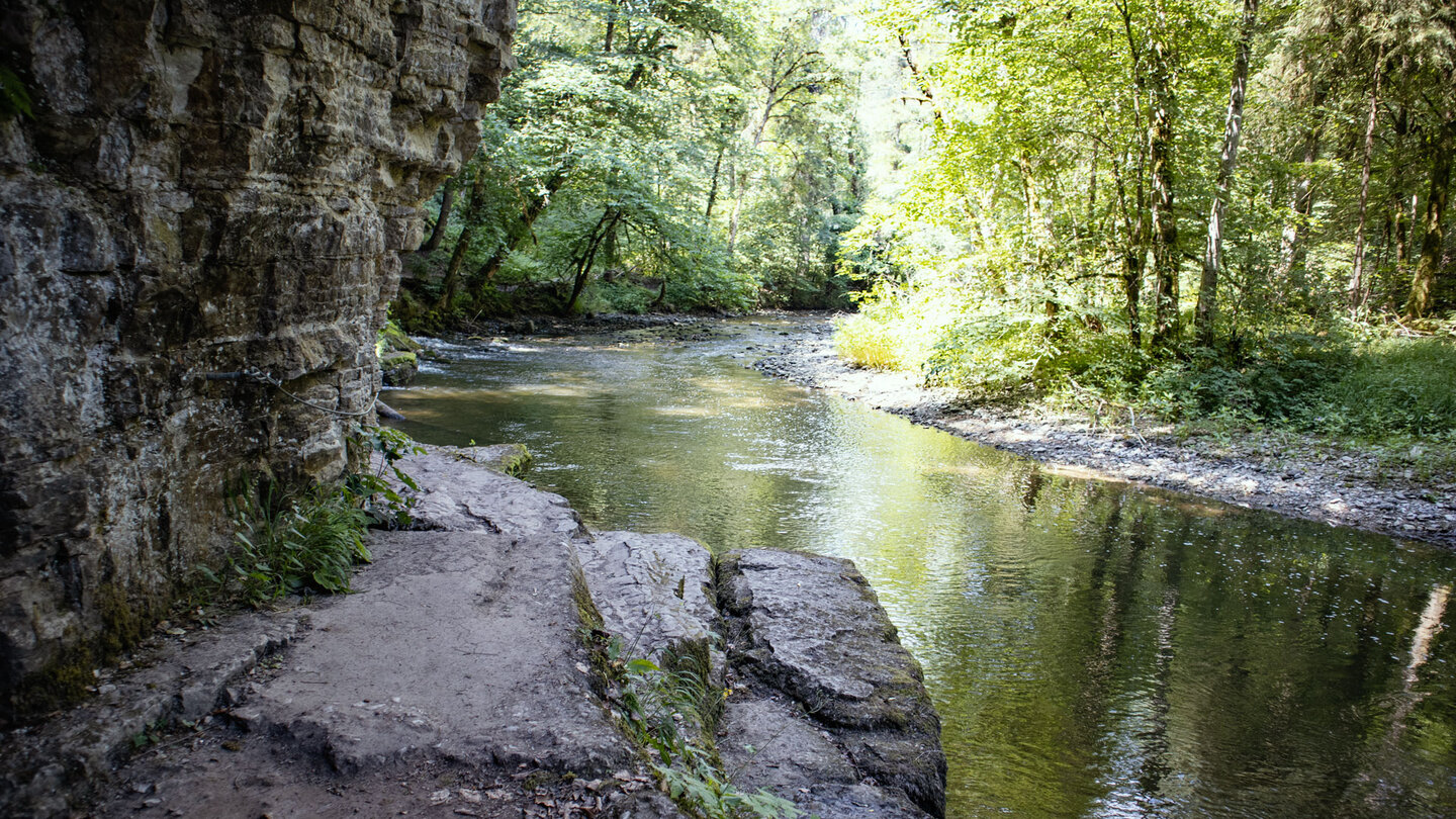 der Schluchtensteig-Wanderweg am Wutachaustritt