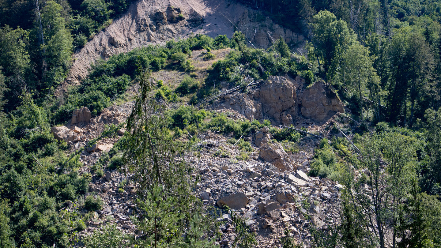 Erdrutsche an den Hängen der Wutachschlucht