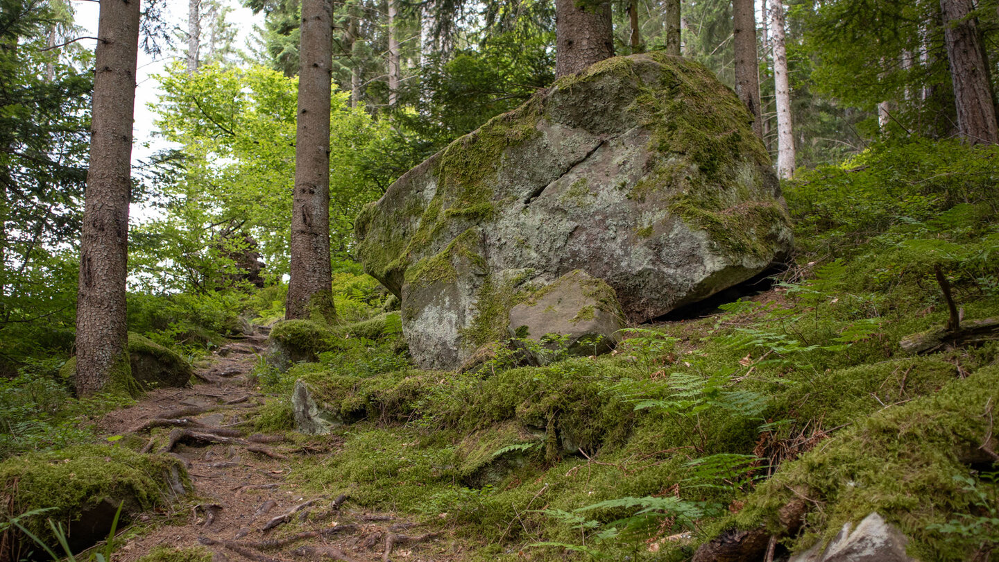 gewaltige Felsen am Wanderweg durchs Kammerloch