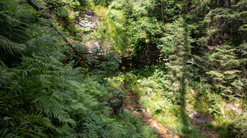 geschliffenen Felsen am unteren Kammerloch-Wasserfall