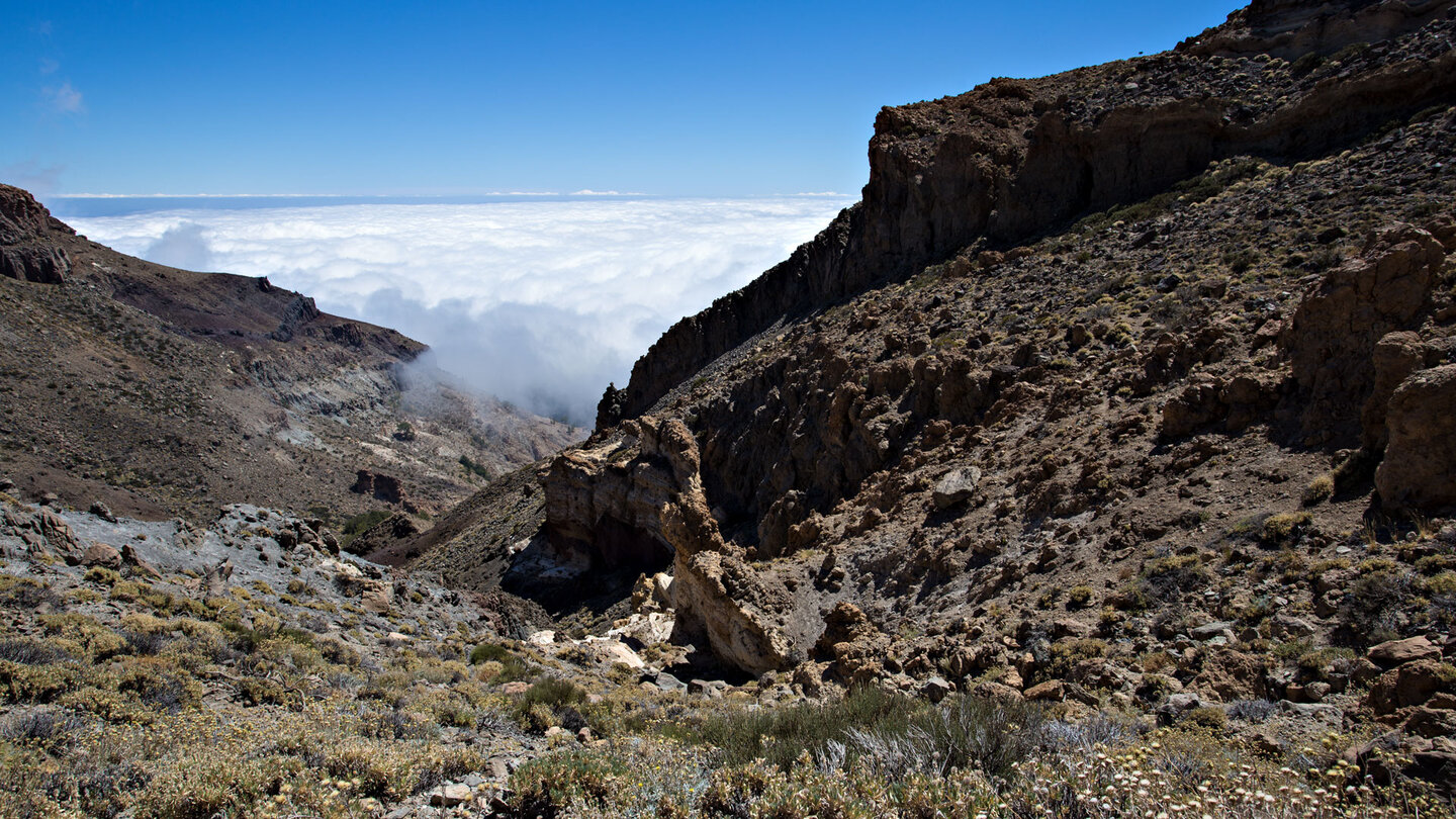 verdunstende Wolken über dem Barranco del Río