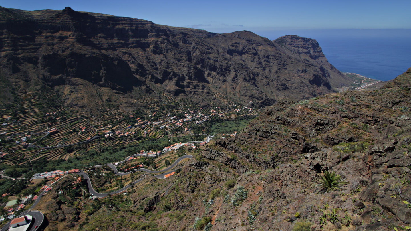 grandioser Ausblick über das Valle Gran Rey vom Mirador César Manrique auf La Gomera