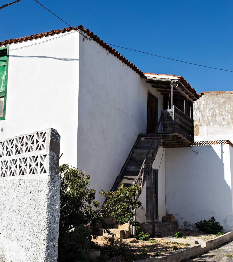 der traditionelle Aufgang eines Hauses in Villa de Arico