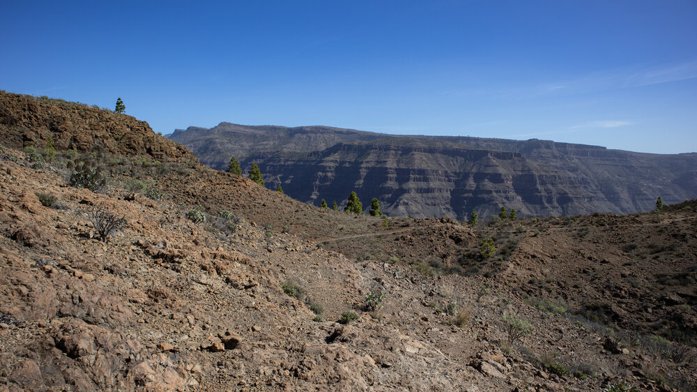 Wanderweg bei der Degollaga de las Yeguas