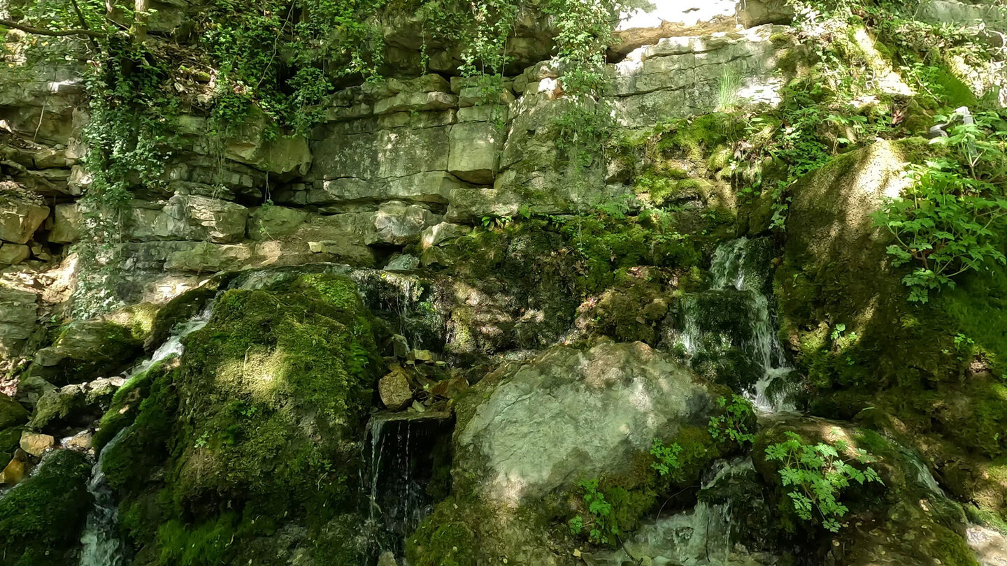 Quelle des Gütersteiner Wasserfalls in der Kalkwand