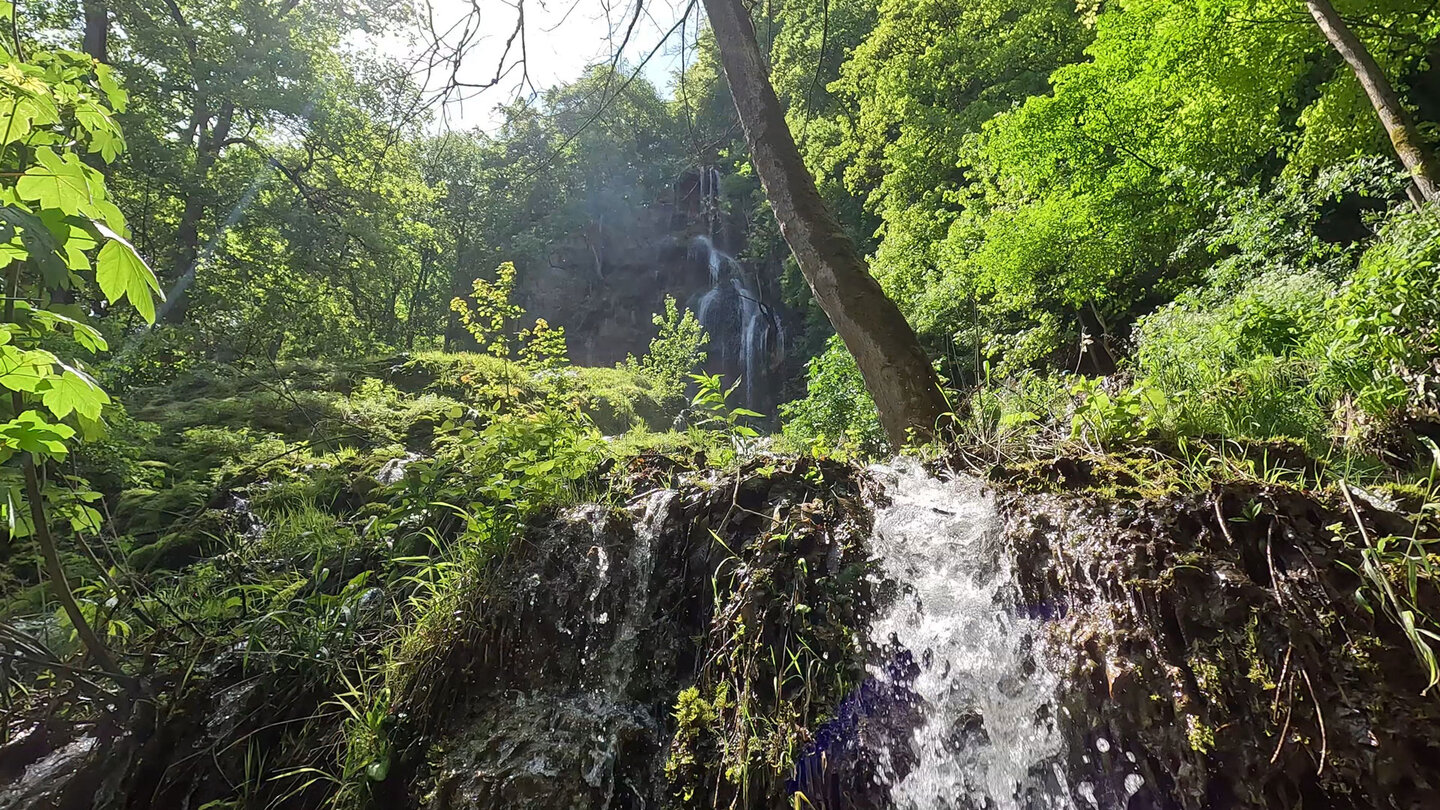 Ausblick zum Bad Uracher Wasserfall