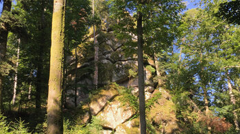 Die Eulenstein Felsen sind ein Geotop im Bühlertal