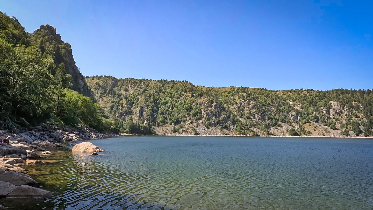 der Rocher Hans erhebt sich über dem Lac Blanc