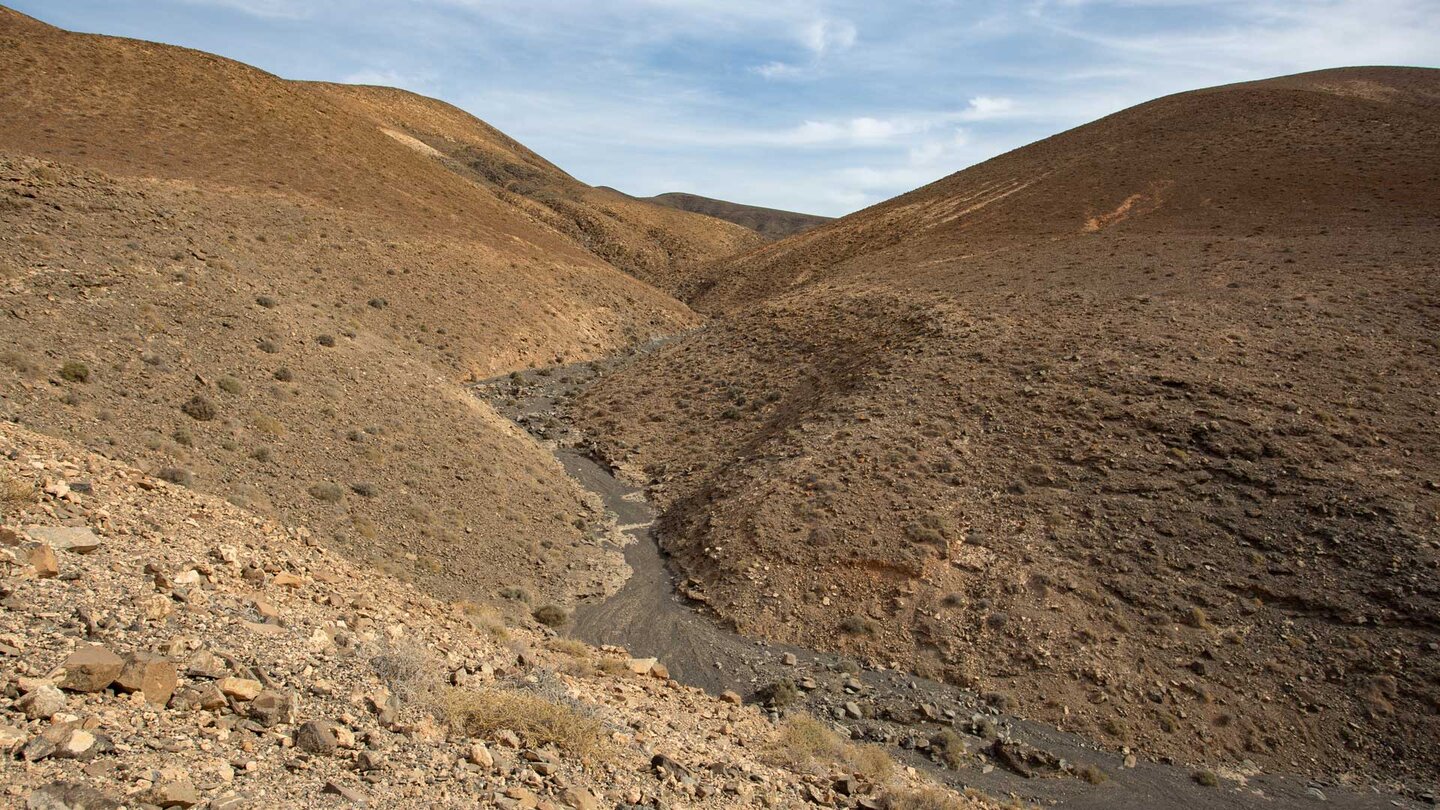 der Trockenbachlauf der Palmita-Schlucht entlang der Wanderung