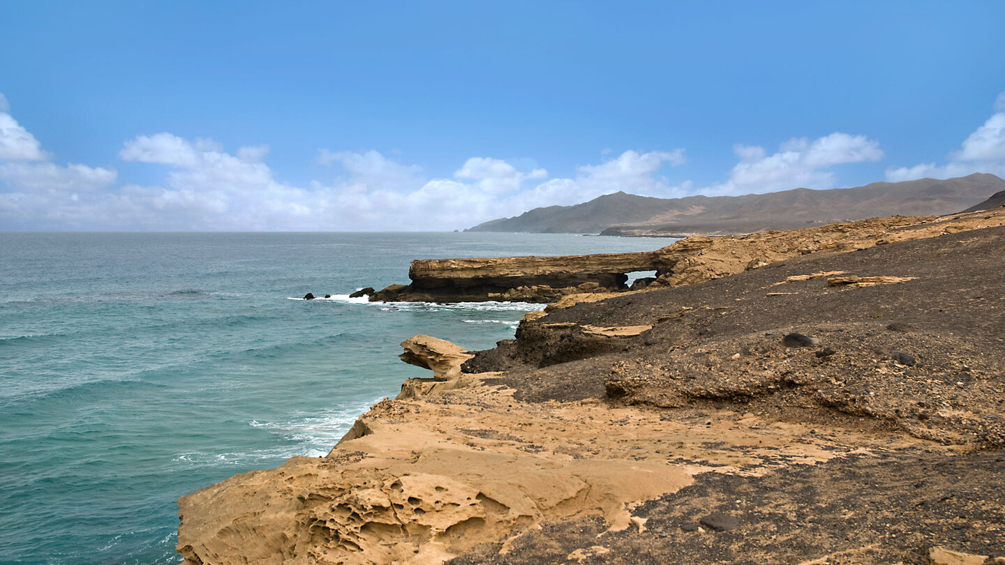 Blick entlang des Strand Playa de la Pared auf Fuerteventura