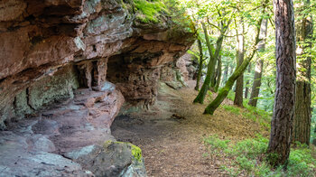 die Tour verläuft entlang der Sandsteinformationen des Bruchkammerfelsens