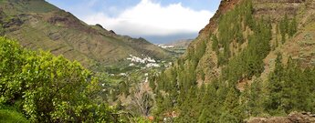 Blick bis zum Atlantik am Barranco de Agaete auf Gran Canaria