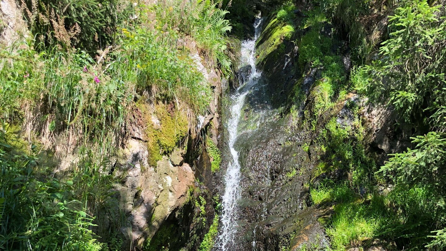 Wasserfall Cascade Barthélémy am Felsenweg in den Vogesen