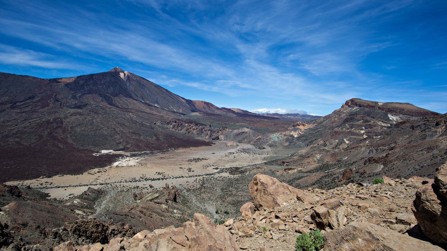 der Teide Nationalpark vom Wanderpfad entlang der Cumbres de Ucanca