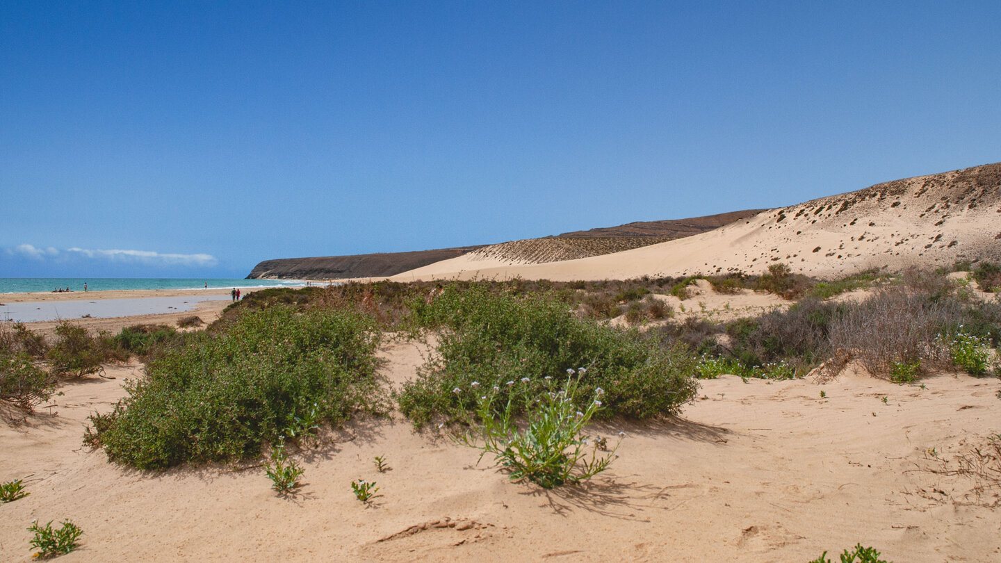 Etappenziel des Fernwanderwegs GR 131 an der Playa Risco del Paso