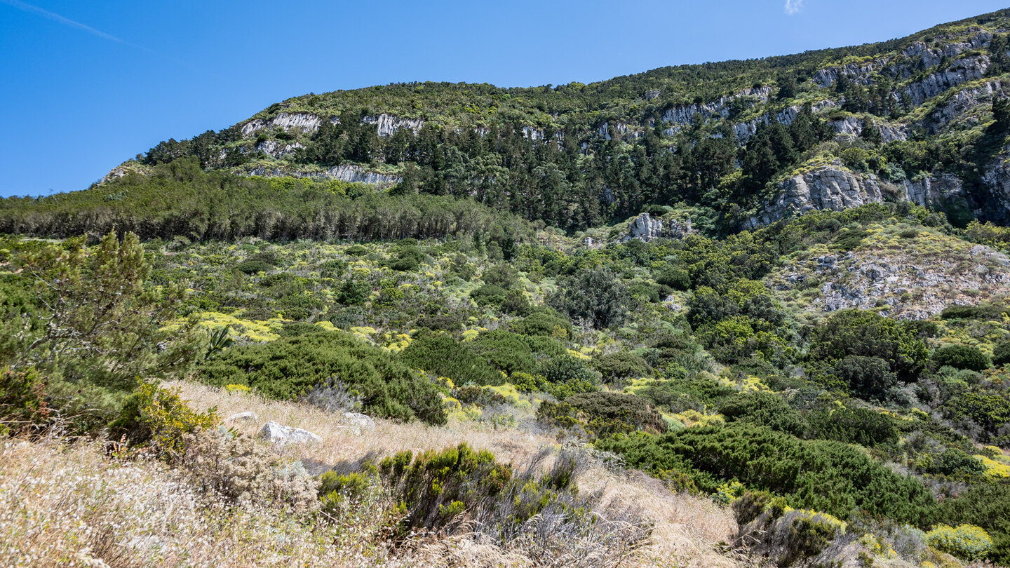 Blick auf die Los Andenes de Alojera