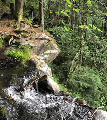 beeindruckende Felsüberhänge an den Zweribachwasserfällen