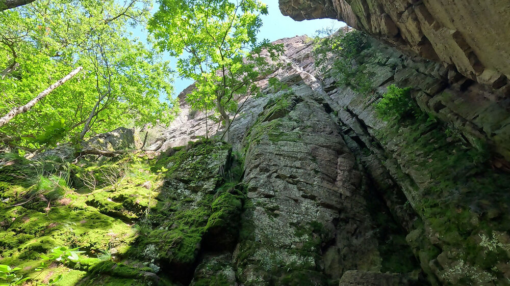 Im Klettergebiet der Battertfelsen