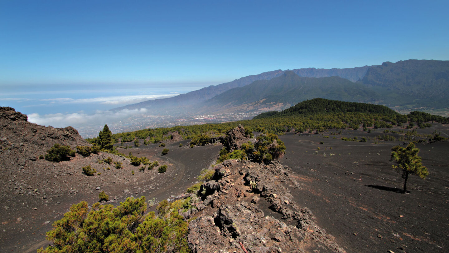 Blick vom Mirador Astronómico de Llano del Jable Richtung Tazacorte