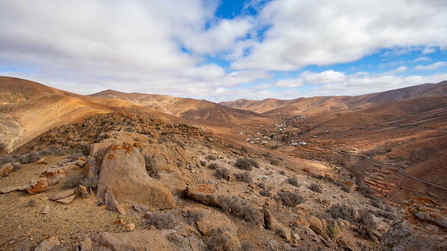 das Tal von Betancuria vom Pico de la Aguililla