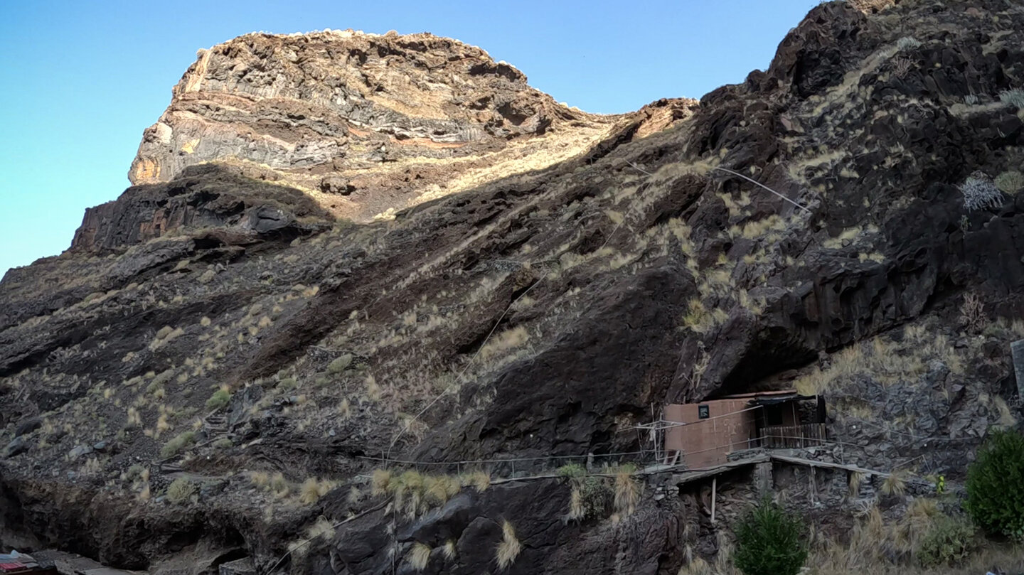 Felswände am Schluchtausgang des Barranco del Jurado