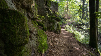 Wanderpfad entlang der Felswände der Wolfsschlucht