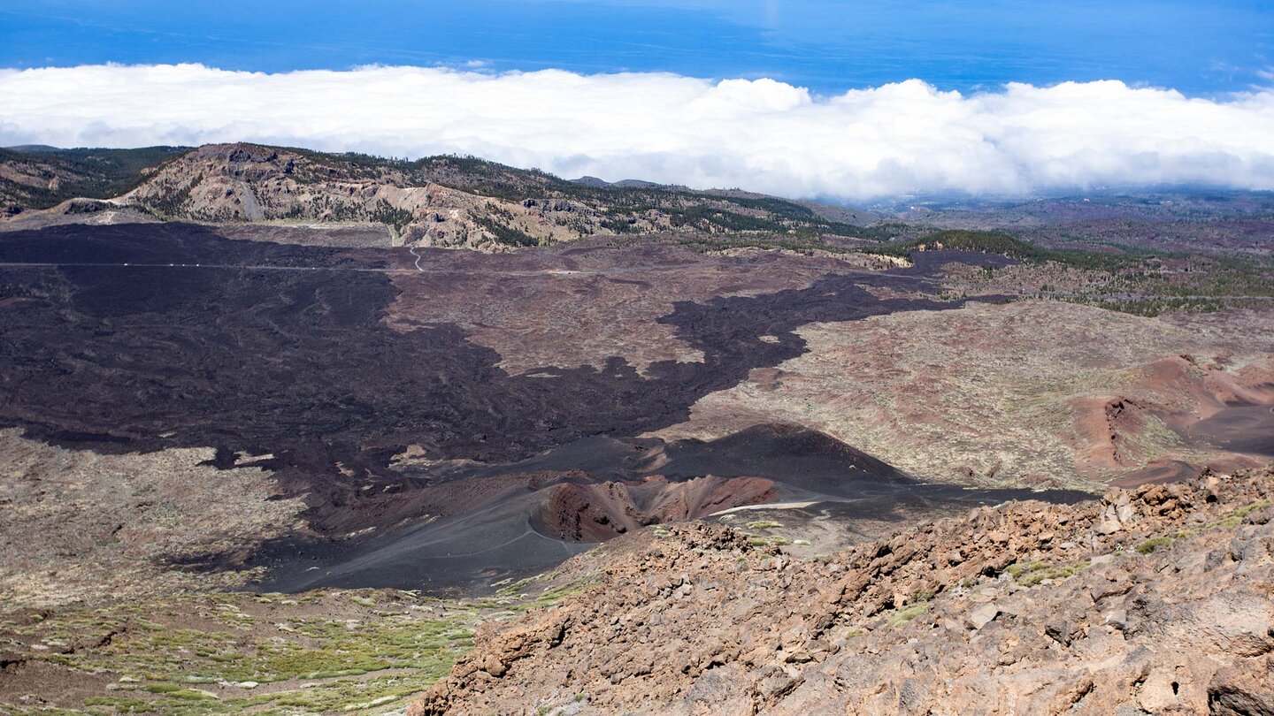 Blick über die Narices del Teide in den Halbkrater der Caldera