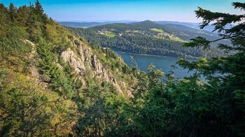 Blick in die Tiefe auf den Lac Blanc