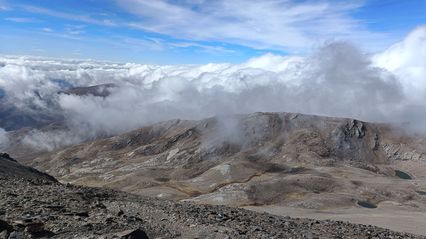 Blick vom Mulhacén auf die Lagunenlandschaft in der Sierra Nevada