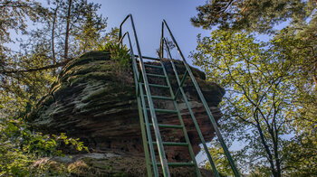 Leiter auf die Felsformation auf den Kuhnertkopf